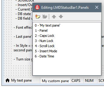TLMDStatusBar - updated Panels editor